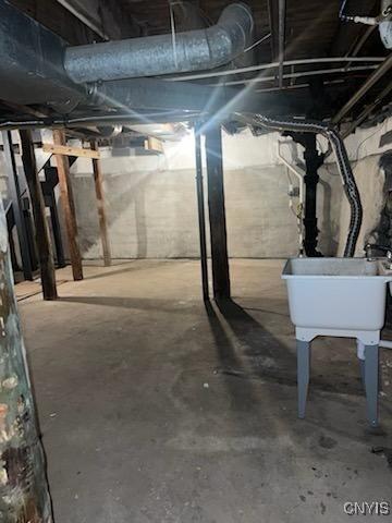232 Hall Ave, Syracuse, NY 13205 - unfinished below grade area featuring a sink