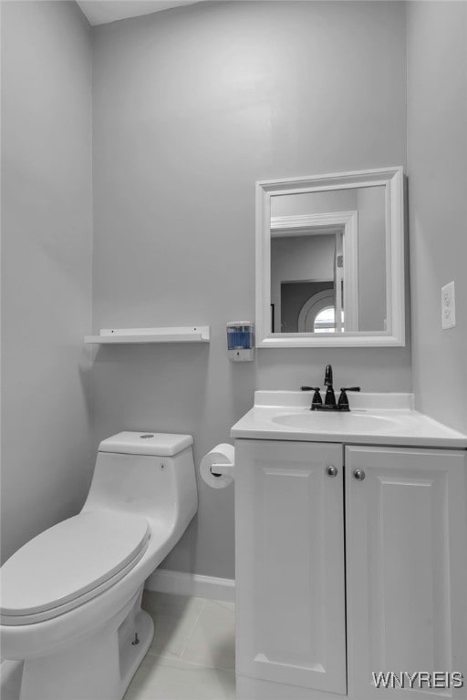 549 15th St, Niagara Falls, NY 14301 - half bathroom featuring vanity and tile patterned flooring
