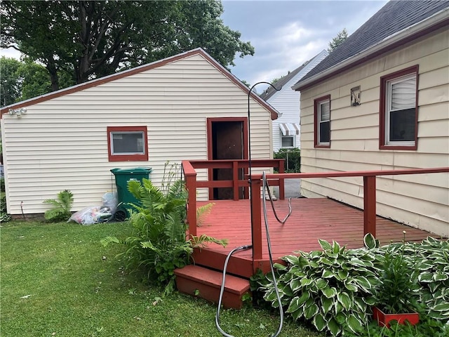 56 Canasta Rd, Greece, NY 14615 - wooden terrace featuring a yard