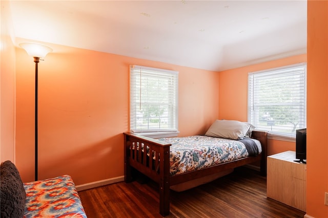 387 Brandon Rd, Irondequoit, NY 14622 - bedroom with dark wood-style flooring and vaulted ceiling