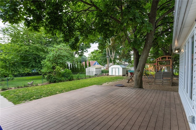387 Brandon Rd, Irondequoit, NY 14622 - deck featuring a storage unit and a fenced backyard