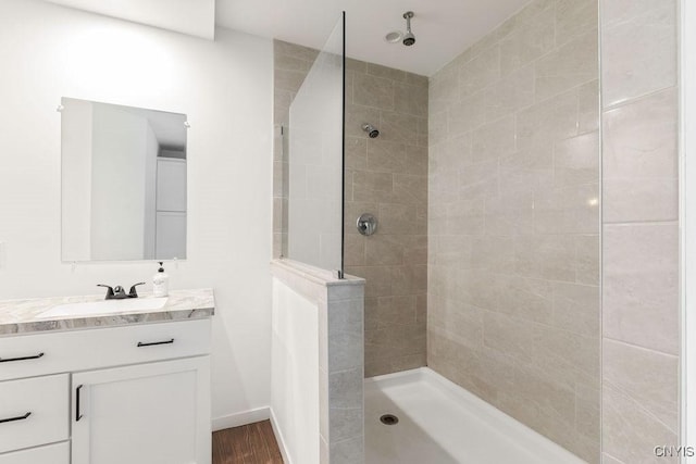 2178 Conley Rd, Sullivan, NY 13037 - full bath with a walk in shower, vanity, and wood finished floors
