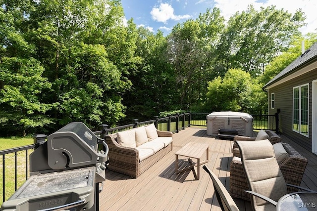 2178 Conley Rd, Sullivan, NY 13037 - wooden terrace with an outdoor hangout area and grilling area