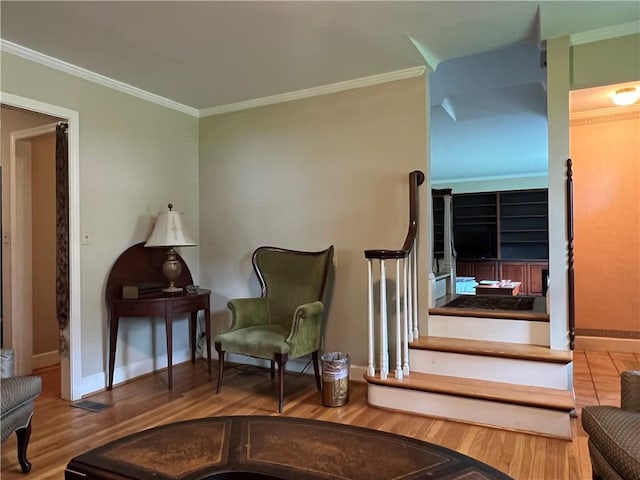 100 Curren Dr, Elmira, NY 14905 - sitting room with ornamental molding and wood finished floors