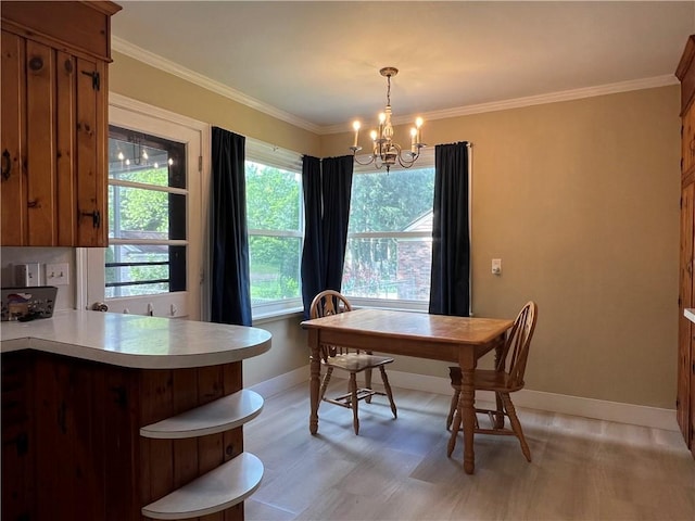 100 Curren Dr, Elmira, NY 14905 - dining area featuring a chandelier, plenty of natural light, and crown molding