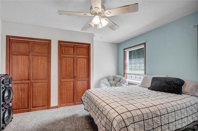 3735 County Road 34, Wirt, NY 14739 - carpeted bedroom featuring multiple closets and a ceiling fan