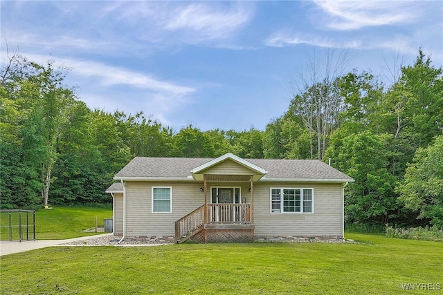 3735 County Road 34, Wirt, NY 14739 - view of front of property featuring a front yard and a view of trees