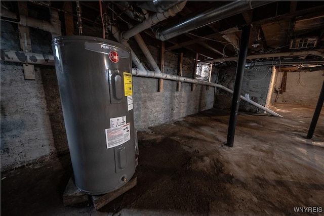 187 Lock St, Lockport-City, NY 14094 - unfinished below grade area with water heater
