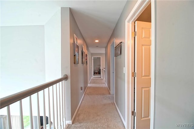 5472 Sycamore Ln, Hamburg, NY 14075 - hallway featuring light carpet and recessed lighting