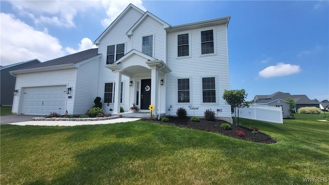 5472 Sycamore Ln, Hamburg, NY 14075 - traditional-style house featuring a front yard, a garage, and driveway