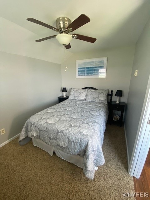 4192 Upson Point Rd, Starkey, NY 14837 - carpeted bedroom with ceiling fan and vaulted ceiling