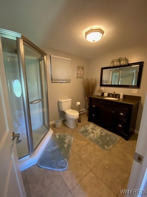 4192 Upson Point Rd, Starkey, NY 14837 - full bathroom with vanity, a shower stall, and tile patterned floors