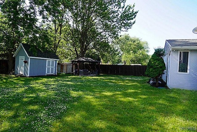 3042 Baseline Rd, Grand Island, NY 14072 - fenced backyard with a shed and a gazebo