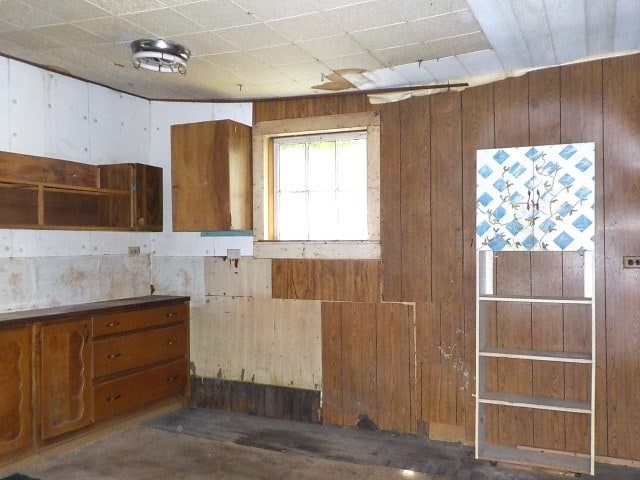 1140 N Main St, Arcadia, NY 14513 - miscellaneous room with wooden walls and concrete floors