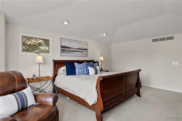 13 Thames Ct, Amherst, NY 14221 - bedroom with carpet, a textured ceiling, vaulted ceiling, and recessed lighting