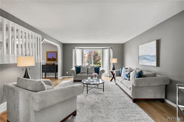 13 Thames Ct, Amherst, NY 14221 - living room featuring wood finished floors and a textured ceiling
