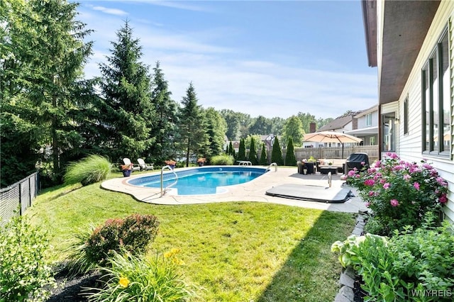 13 Thames Ct, Amherst, NY 14221 - view of swimming pool featuring a patio, a fenced backyard, and grilling area