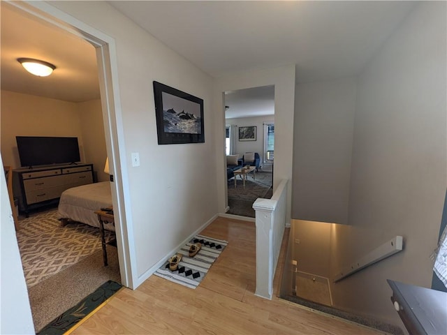 21 Charlotte Ave, Bradford City, PA 16701 - hallway featuring an upstairs landing and wood finished floors