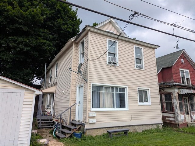 21 Charlotte Ave, Bradford City, PA 16701 - back of house featuring a storage shed and entry steps