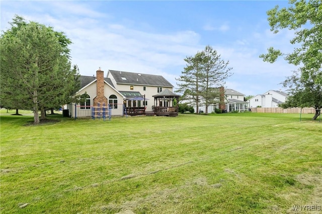 5103 Eastbrooke Pl, Clarence, NY 14221 - view of yard with a wooden deck and a gazebo