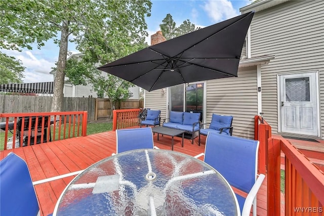 295 Continental Dr, Lockport City, NY 14094 - wooden deck with an outdoor hangout area and outdoor dining space