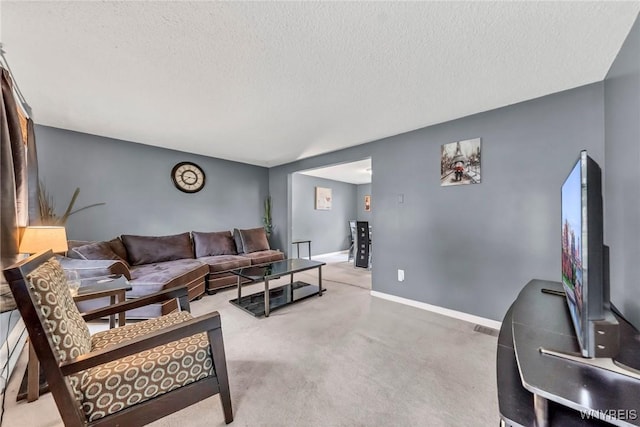 295 Continental Dr, Lockport City, NY 14094 - living room with light colored carpet and a textured ceiling