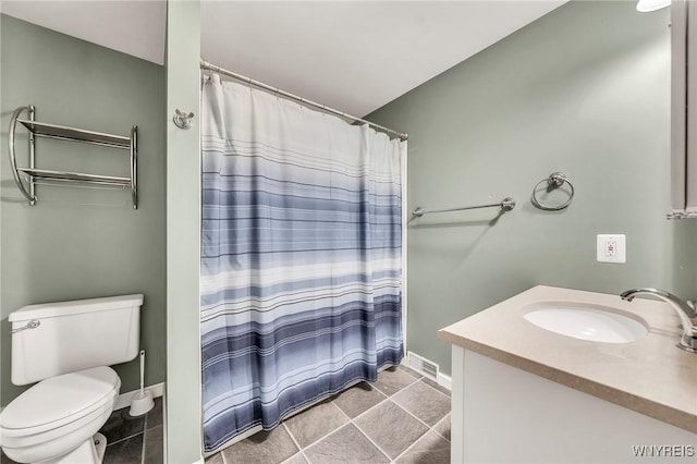 295 Continental Dr, Lockport City, NY 14094 - bathroom with vanity, a shower with shower curtain, and tile patterned floors