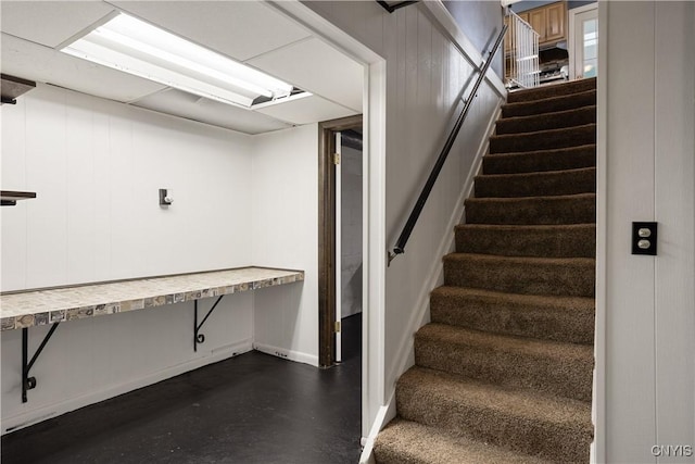 129 Butternut Dr, Dewitt, NY 13214 - stairs featuring baseboards