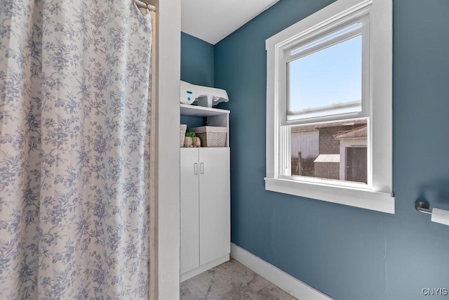 133 Bryant Ave, Syracuse, NY 13204 - full bathroom featuring curtained shower and marble finish floors