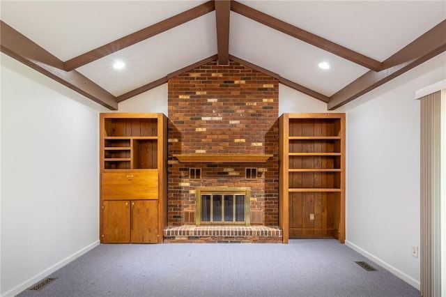 10 Chesfield Lookout, Perinton, NY 14450 - unfurnished living room featuring carpet flooring, a brick fireplace, and recessed lighting