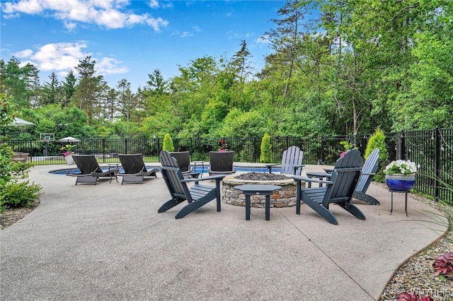 135 Fox Meadow Ln, Orchard Park, NY 14127 - view of patio featuring an outdoor fire pit