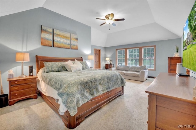 135 Fox Meadow Ln, Orchard Park, NY 14127 - bedroom with lofted ceiling, carpet flooring, and ceiling fan