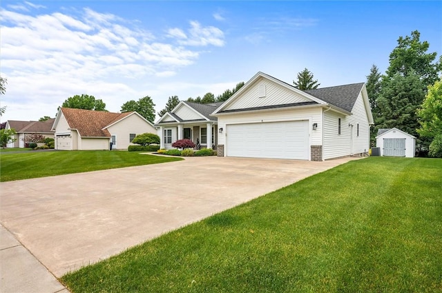 8 Brongo Ln, Gates, NY 14559 - single story home with driveway, a front lawn, and an attached garage