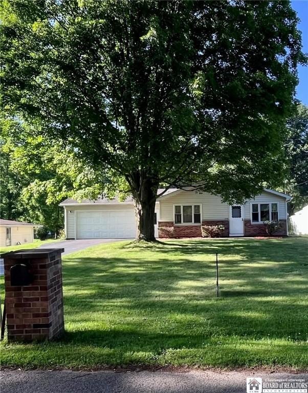 3194 Cranberry Rd, Allegany, NY 14760 - view of property hidden behind natural elements with a front yard and brick siding