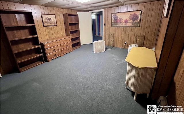 3194 Cranberry Rd, Allegany, NY 14760 - living area featuring wood walls and carpet