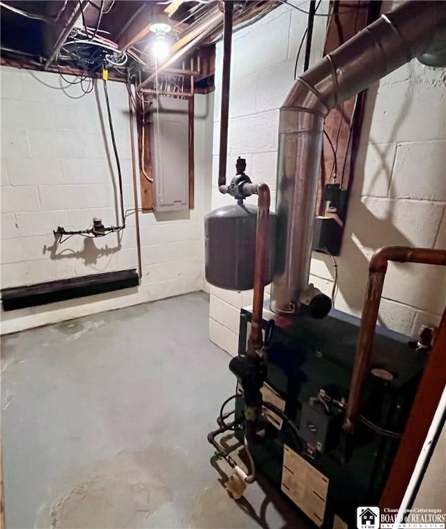3194 Cranberry Rd, Allegany, NY 14760 - unfinished below grade area featuring concrete block wall and electric panel