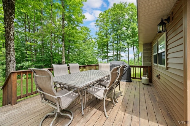 224 Macarthur Rd, Russia, NY 13324 - wooden terrace featuring outdoor dining space and grilling area