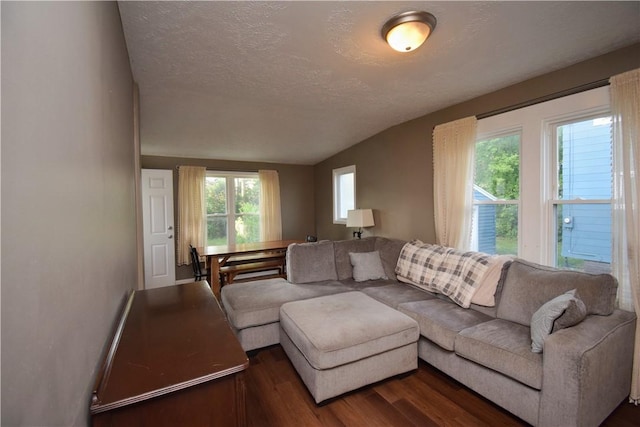 166 Burwell Rd, Irondequoit, NY 14617 - living area featuring dark wood finished floors and a textured ceiling