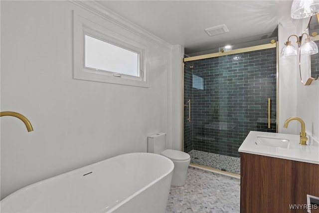 42 Frontenac Ave, Buffalo, NY 14216 - bathroom with a freestanding bath, a shower stall, and vanity