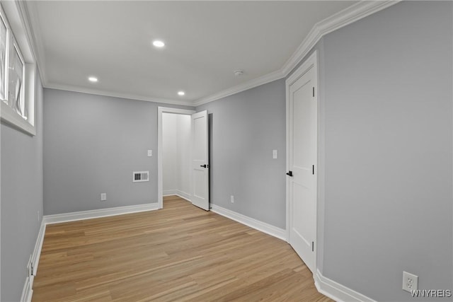 42 Frontenac Ave, Buffalo, NY 14216 - spare room with light wood-style floors, recessed lighting, and crown molding