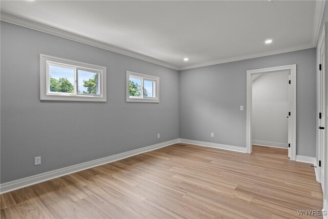 42 Frontenac Ave, Buffalo, NY 14216 - unfurnished room with ornamental molding, light wood-style floors, and recessed lighting
