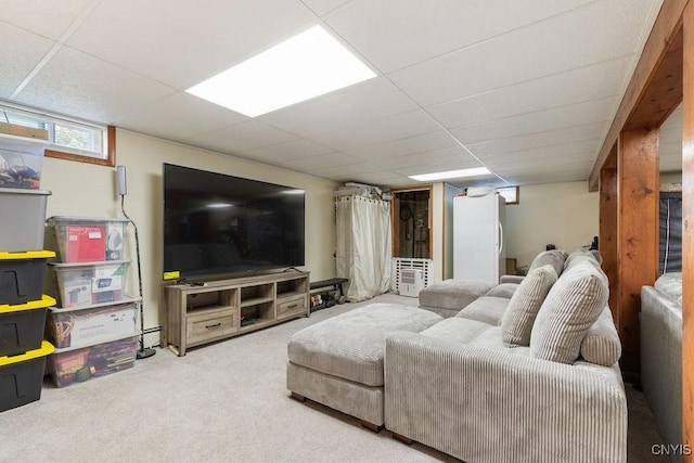 7772 New Hope W, Clay, NY 13090 - carpeted living room with a drop ceiling