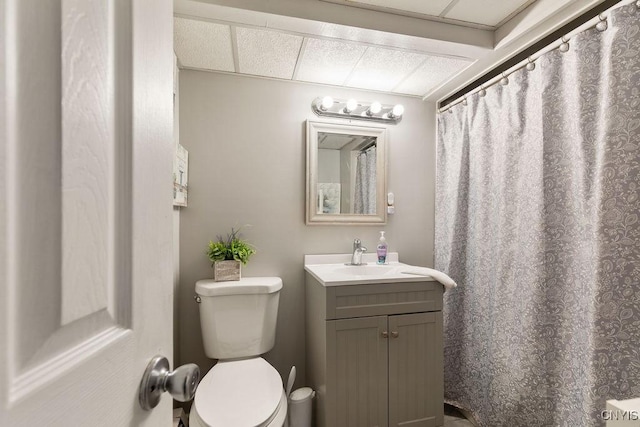 7772 New Hope W, Clay, NY 13090 - full bathroom featuring vanity, a paneled ceiling, and curtained shower
