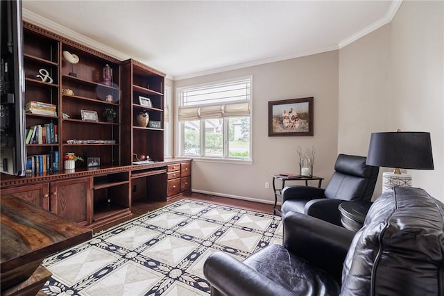 31 Spruce Rdg, Perinton, NY 14450 - office area with ornamental molding and baseboards
