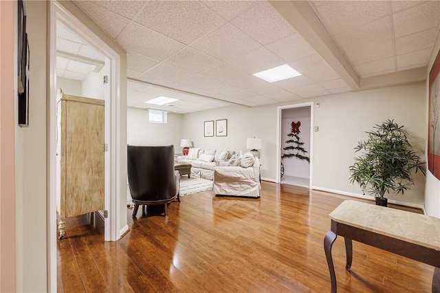 31 Spruce Rdg, Perinton, NY 14450 - living room with wood finished floors and a drop ceiling