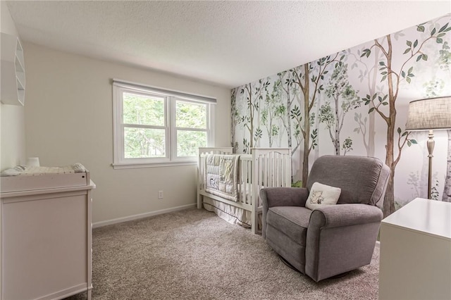 218 Fox Hall Dr, Irondequoit, NY 14609 - carpeted bedroom with a textured ceiling and baseboards