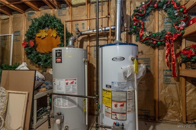 5477 Pebble Beach Dr, Hamburg, NY 14075 - utility room with gas water heater