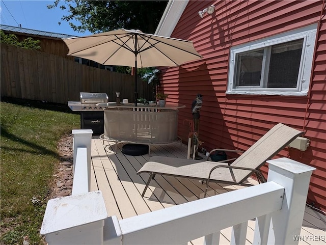 10337 Chaffee Ln, Yates, NY 14098 - wooden deck featuring area for grilling