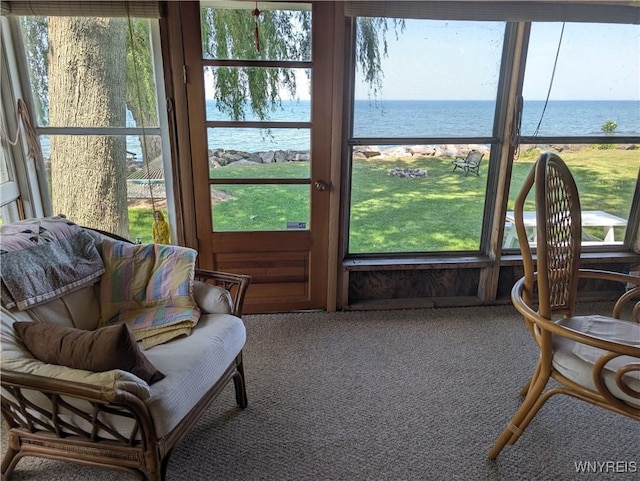 10337 Chaffee Ln, Yates, NY 14098 - sunroom / solarium featuring a water view