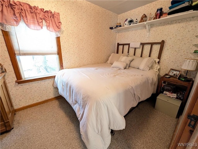 10337 Chaffee Ln, Yates, NY 14098 - carpeted bedroom featuring wallpapered walls